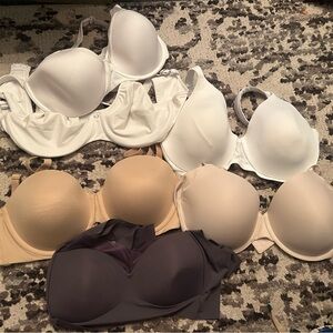 Elegant Women's Intimates Set - White, Cream, and Tan